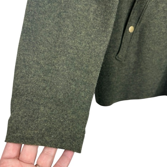 LAUREN RALPH LAUREN Olive Green Wool Full Zip Long Coat Size Large - Picture 2 of 11